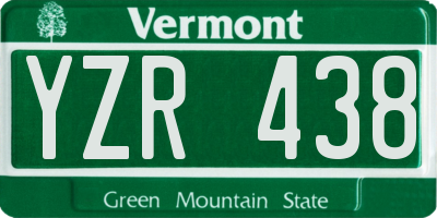 VT license plate YZR438