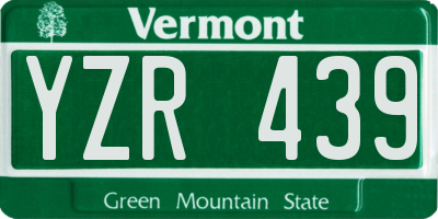 VT license plate YZR439