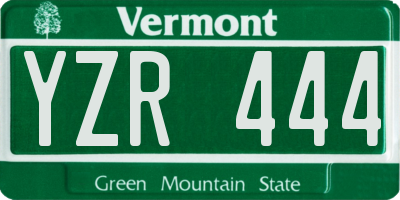 VT license plate YZR444