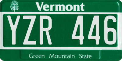 VT license plate YZR446