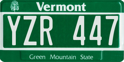 VT license plate YZR447