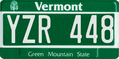 VT license plate YZR448