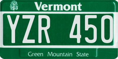 VT license plate YZR450