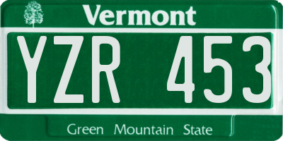 VT license plate YZR453