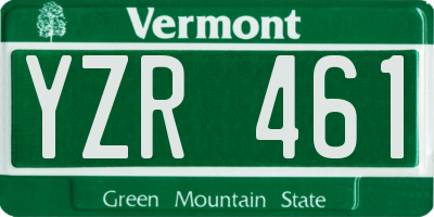 VT license plate YZR461