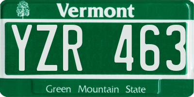 VT license plate YZR463
