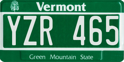 VT license plate YZR465