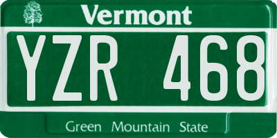 VT license plate YZR468