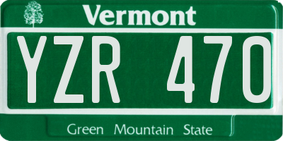 VT license plate YZR470