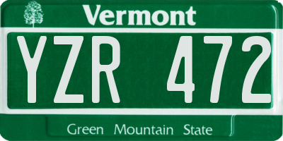 VT license plate YZR472