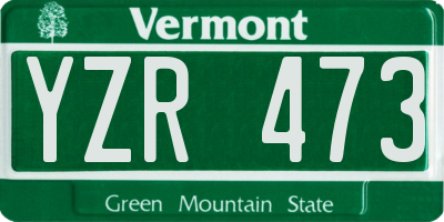 VT license plate YZR473