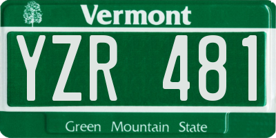 VT license plate YZR481