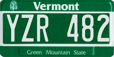 VT license plate YZR482