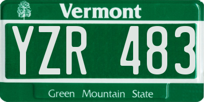 VT license plate YZR483