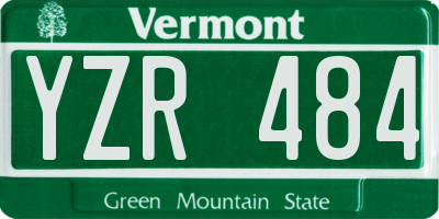 VT license plate YZR484
