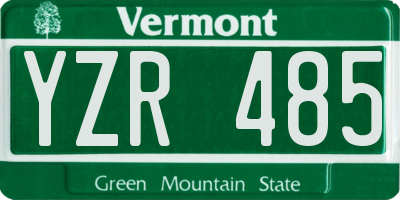 VT license plate YZR485