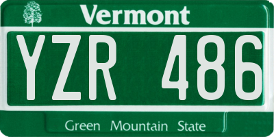 VT license plate YZR486