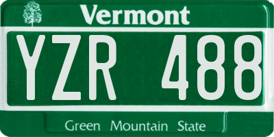 VT license plate YZR488