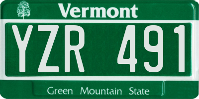 VT license plate YZR491