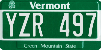 VT license plate YZR497