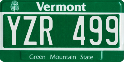 VT license plate YZR499