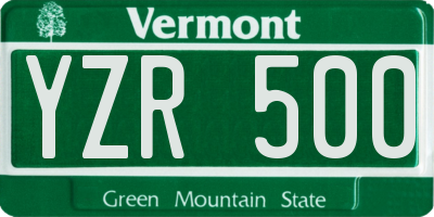 VT license plate YZR500