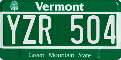 VT license plate YZR504