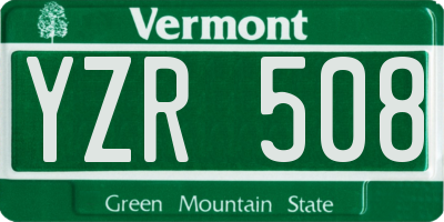 VT license plate YZR508