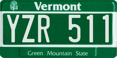 VT license plate YZR511