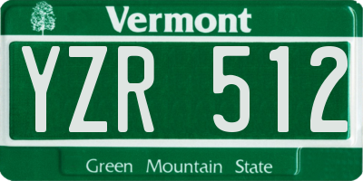 VT license plate YZR512