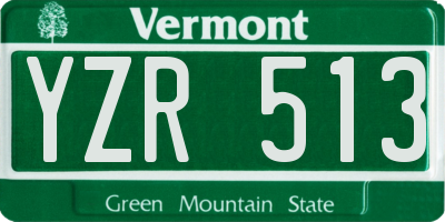 VT license plate YZR513
