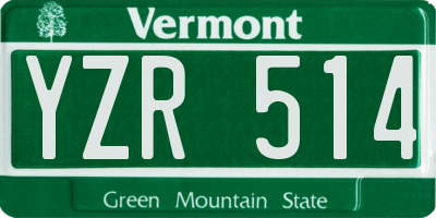 VT license plate YZR514