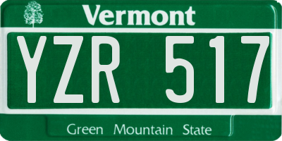 VT license plate YZR517