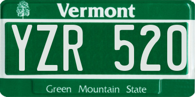 VT license plate YZR520