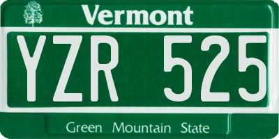 VT license plate YZR525