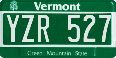 VT license plate YZR527