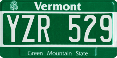 VT license plate YZR529