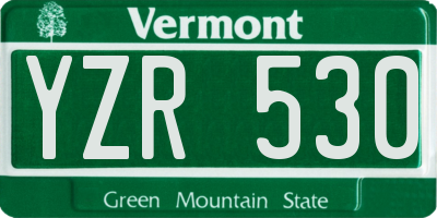 VT license plate YZR530