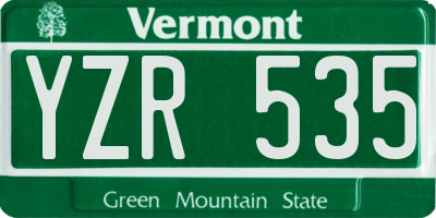 VT license plate YZR535
