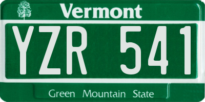 VT license plate YZR541