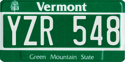 VT license plate YZR548