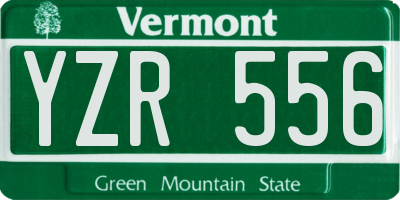 VT license plate YZR556