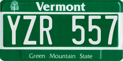 VT license plate YZR557