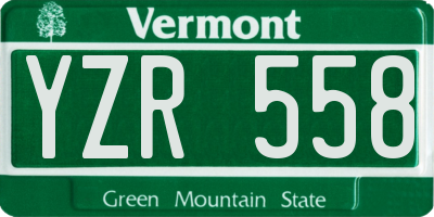 VT license plate YZR558