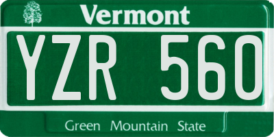 VT license plate YZR560