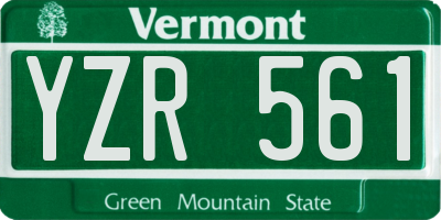 VT license plate YZR561