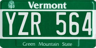 VT license plate YZR564