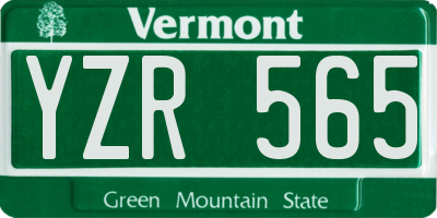 VT license plate YZR565