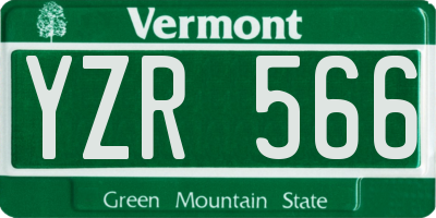 VT license plate YZR566