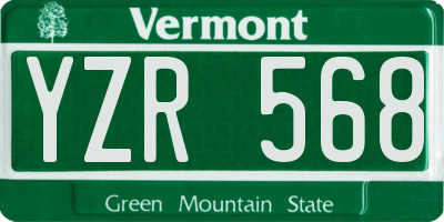 VT license plate YZR568